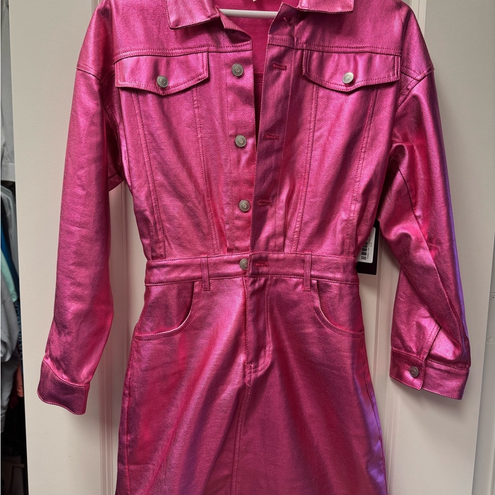Pink Metallic Rhinestone Dress